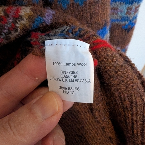 J.Crew Factory fair Isle wool sweater sz L - Picture 5 of 5